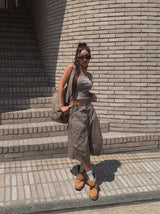 Point buckle ribbed sleeveless