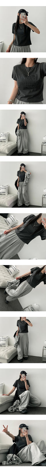 Tシャツピグメントクロップ半袖Tシャツ (3 colors)