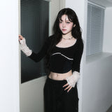(2nd reorder) corset stud long sleeve - black