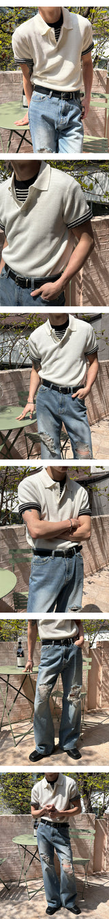 [S/S] Stripe boucle half knit(4color)