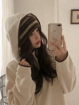 Hairy Multi Border Knit Beanie (2color)