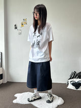 Back Two Pocket Belt Stitch Denim Bermuda Shorts 2color