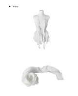 [Scarf SET]ノリック レイヤード ラッフル フリル レース スリーブレス