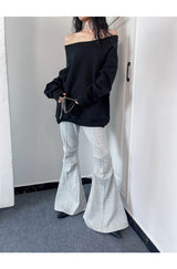 Off-loose shoulder sweatshirt