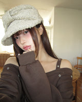 Jaei Ribbon Teddy Fleece Hat