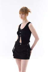 CINDY SLEEVELESS TOP SET / BLACK
