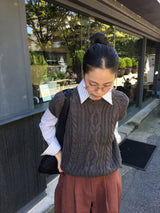 ハッシュツイストハーフニット(4color)