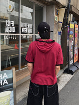 ペイマンヘンリー ネック フード付き 半袖 5C