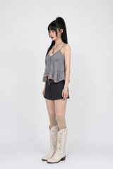 ベルテッド スコート パンツ (BEIGE, CHARCOAL 2COLORS!)