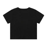 Cat Save The World Crop T (Black, White)