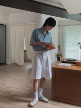 リオンストライプハーフシャツ
