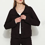High-Neck Cardigan Black