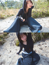 HOODIE WARMER CARDIGAN (BLACK)