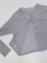 Pleated Crop Cardigan T-shirt