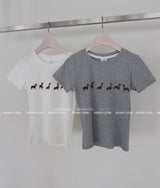 ジェニーダックスフントプリント半袖Tシャツ
