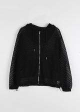 PUNCHING KNIT HOOD ZIP-UP