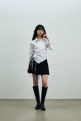 イブ ストライプ ラップシャツ / ホワイト