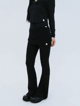 スリム バンディング ブーツカットパンツ(BLACK)
