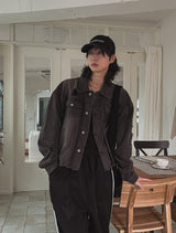 Kuden damage crop denim jacket
