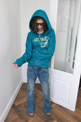26SS★ HIGH NECK VINTAGE GRAPHIC HOODIE ZIP-UP