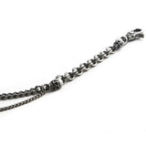 SVC-516 Antique Silver 2-Stripe Skull Fashion Pants Chain
