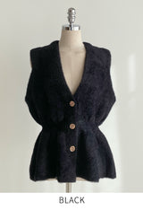 Shua Mink Smoke Peplum Knit Vest