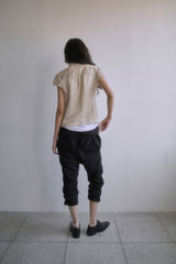 26SS★ ラップボタンキャップスリーブブラウス