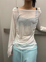 Middle Drape Loose Hooded Long Sleeve T-Shirt 3color