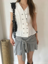 Double button v blouse