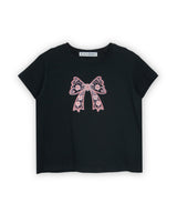 ペイズリーリボンTシャツ_ブラック