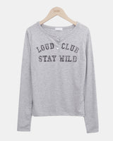 クインテットレターボタンロングスリーブTシャツ