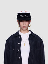 6CRAYON Flat Top Embroidered Corduroy Patchwork Baseball Cap