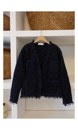 Night blue tweed cardigan (jacket)