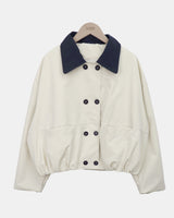 Jamin Contrast Button Crop Jacket