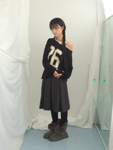 Numbering loose sweatshirt