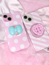heart button phone grip - pink (stick-on)