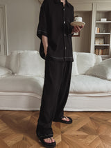 Maro stitch pleated pants