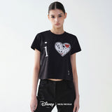 DISNEY i LOVE 101 DALMATIAN CROP TOP_BLACK