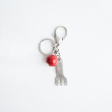 Tomato and fork keyring
