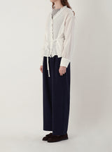 Frill v-neck blouse