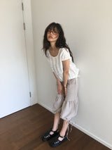 Shirring harem pants 