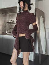 Pony Incision Wrap Knit Turtleneck
