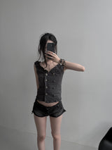 napoleon shirring blouse (2color)