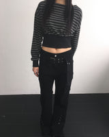 ストライプバンディングクロップMTM