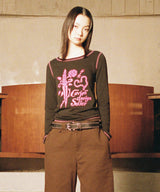 ダブルローズロングスリーブTシャツ ブラック(CV2EFFT555A)
