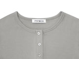 BUTTON RIBBED CARDIGAN ASH GREY