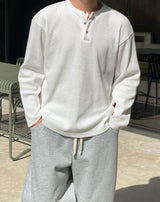 キッサヘンリーネックワッフルTシャツ