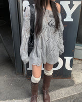 Strap leather long boots