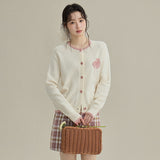 Balletcore Contrast Jacquard Knit Cardigan
