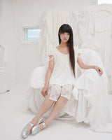 LACE STRAP FLARE TOP / CREAM